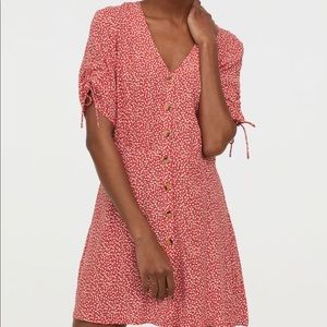 H&M crepe floral button down dress